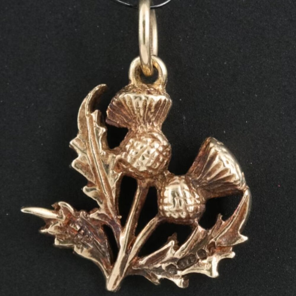 Vintage 9K Thistle Charm